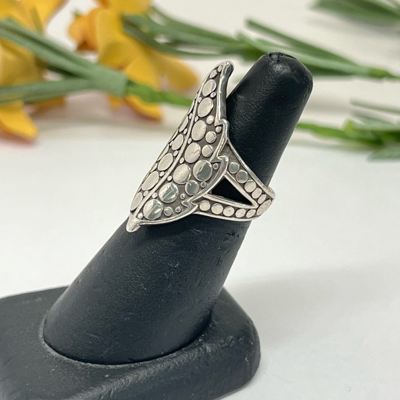John Hardy .925 Ayu Leaf Dot Ring Size 6 - Picture 3 of 7